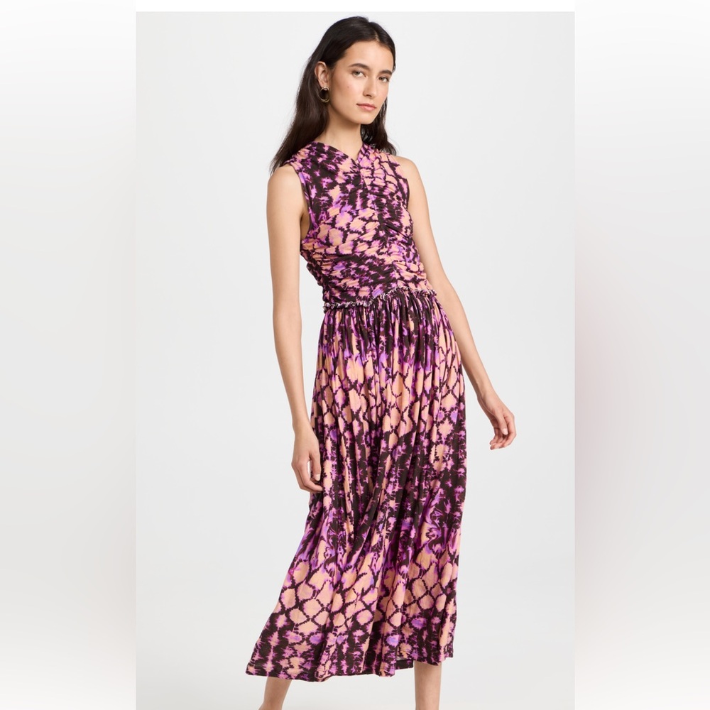 Ulla Johnson Purple and Pink Midi Dress